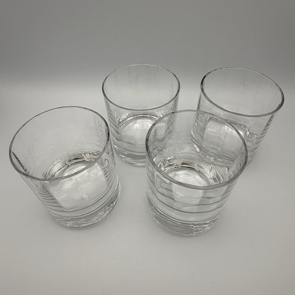 4x Vintage Whiskygläser Set Klar Bleikristall Whiskybecher Tumbler schwer 1544g Showroom Ansbach