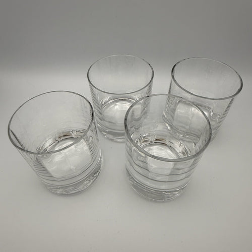 4x Vintage Whiskygläser Set Klar Bleikristall Whiskybecher Tumbler schwer 1544g Showroom Ansbach