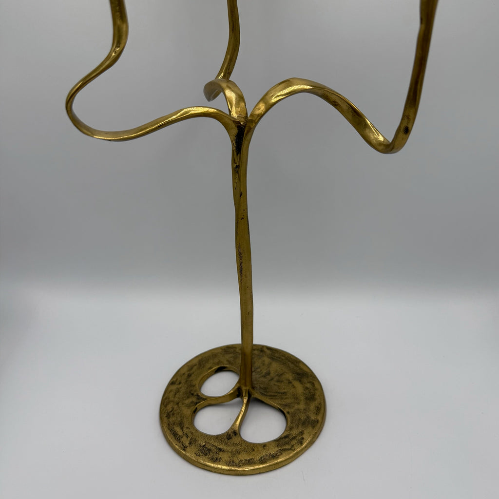 Kurt Jesch für Fratelli Tonini I Großer 3-flammiger Design Kerzenleuchter I Messing massiv I Italien 1960er I Unpolierter Originalzustand Kurt Jesch für Fratelli Tonini