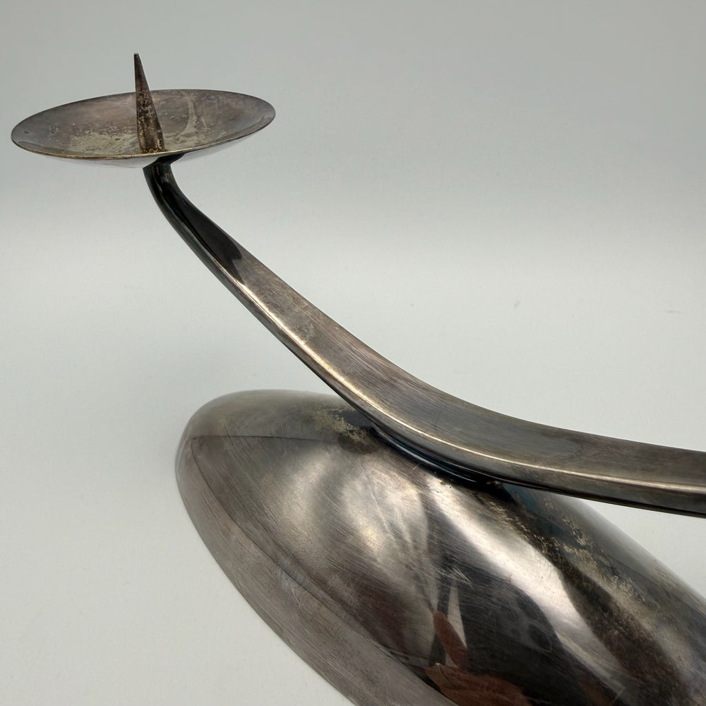 WMF Ikora Prunk-Kerzenleuchter I 2-flammig I Bauhaus- & Mid-Century-Klassiker I Versilbert I Originalzustand Patina I 1950er WMF