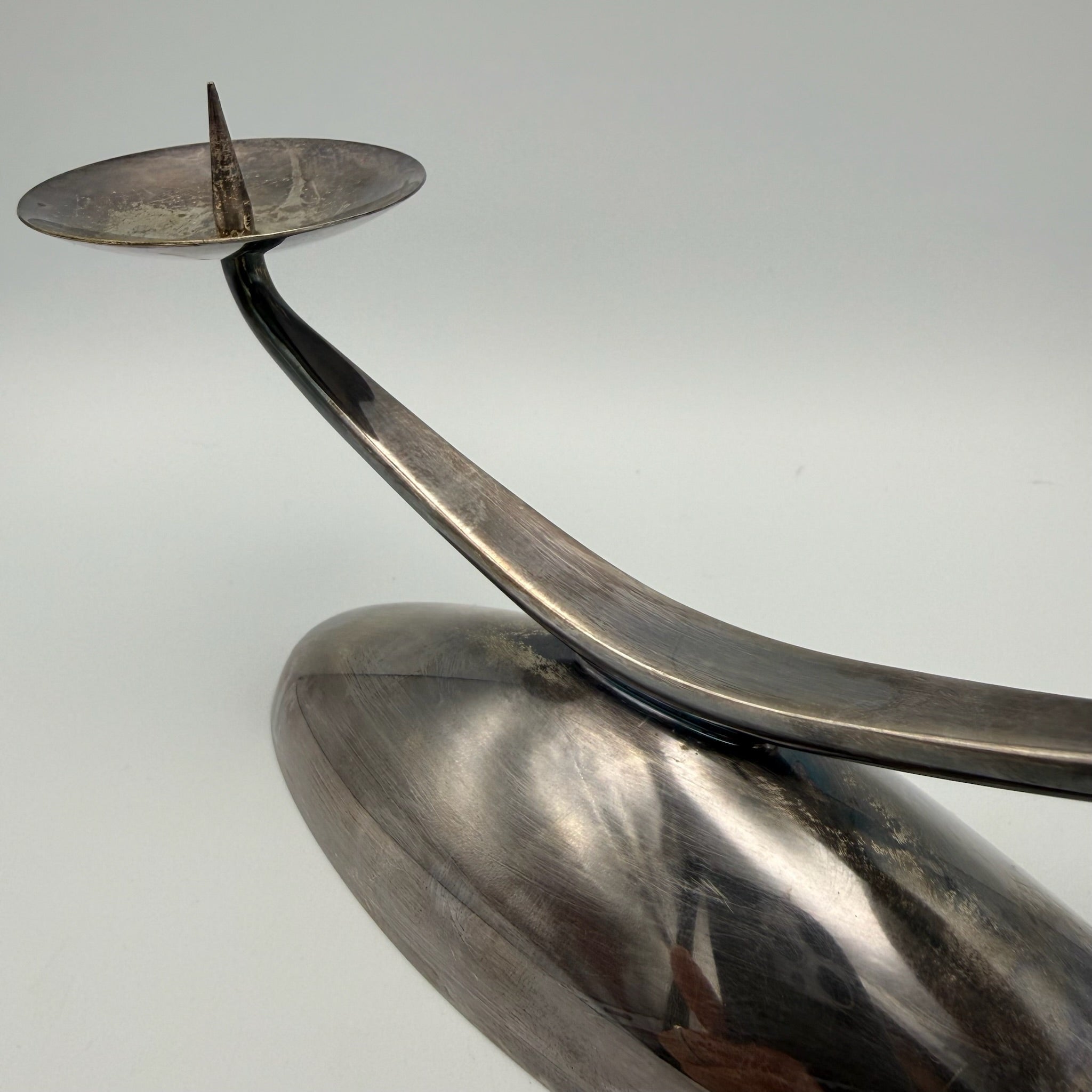 WMF Ikora Prunk-Kerzenleuchter I 2-flammig I Bauhaus- & Mid-Century-Klassiker I Versilbert I Originalzustand Patina I 1950er WMF
