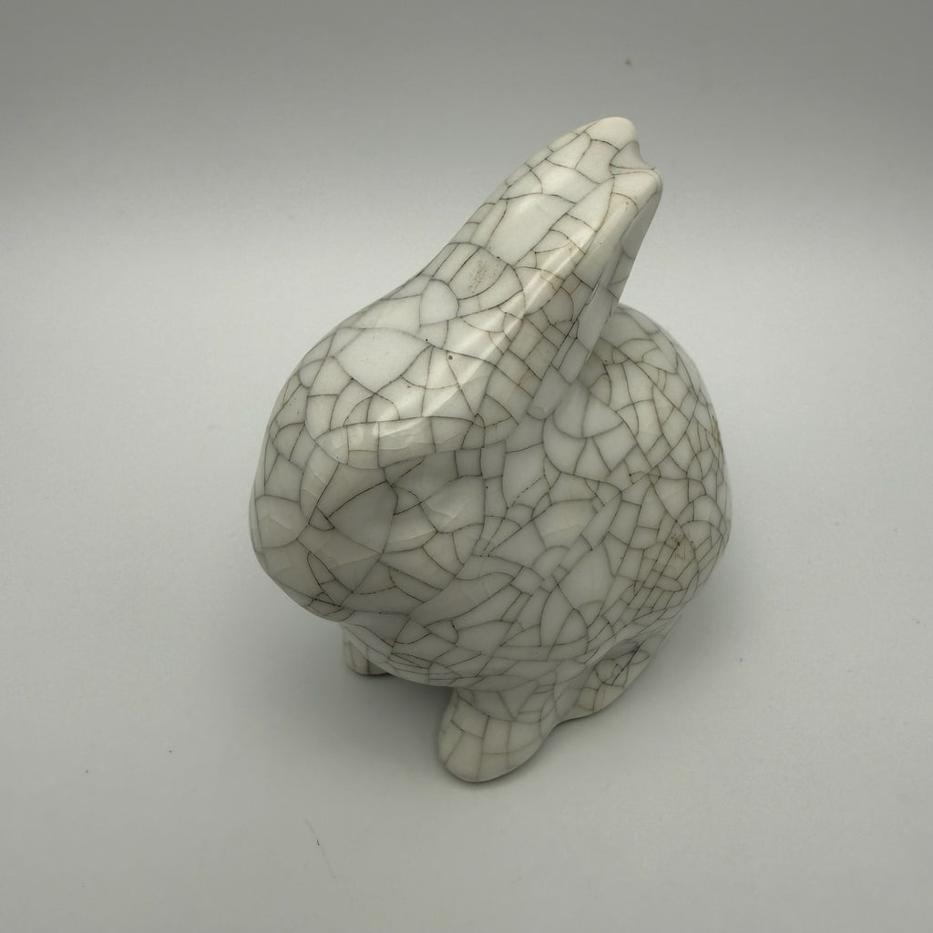 Lichte VEB Porzellan Hase I DDR Design I Walter Bosse Stil I Craquelé I Signiert I 7 cm Lichte VEB