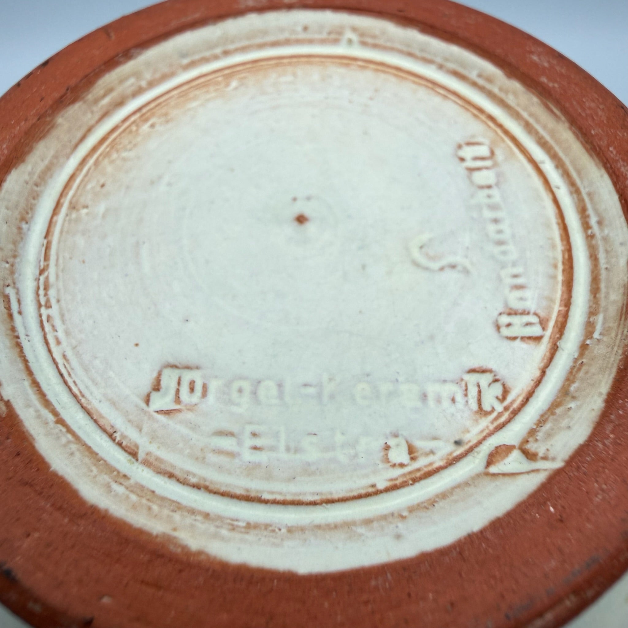 Jürgel Keramik Elstra Studio-Vase I Rillenhals Creme Braun I DDR Kunsthandwerk 1970er I Boho Vintage 19,3 cm Jürgel Keramik