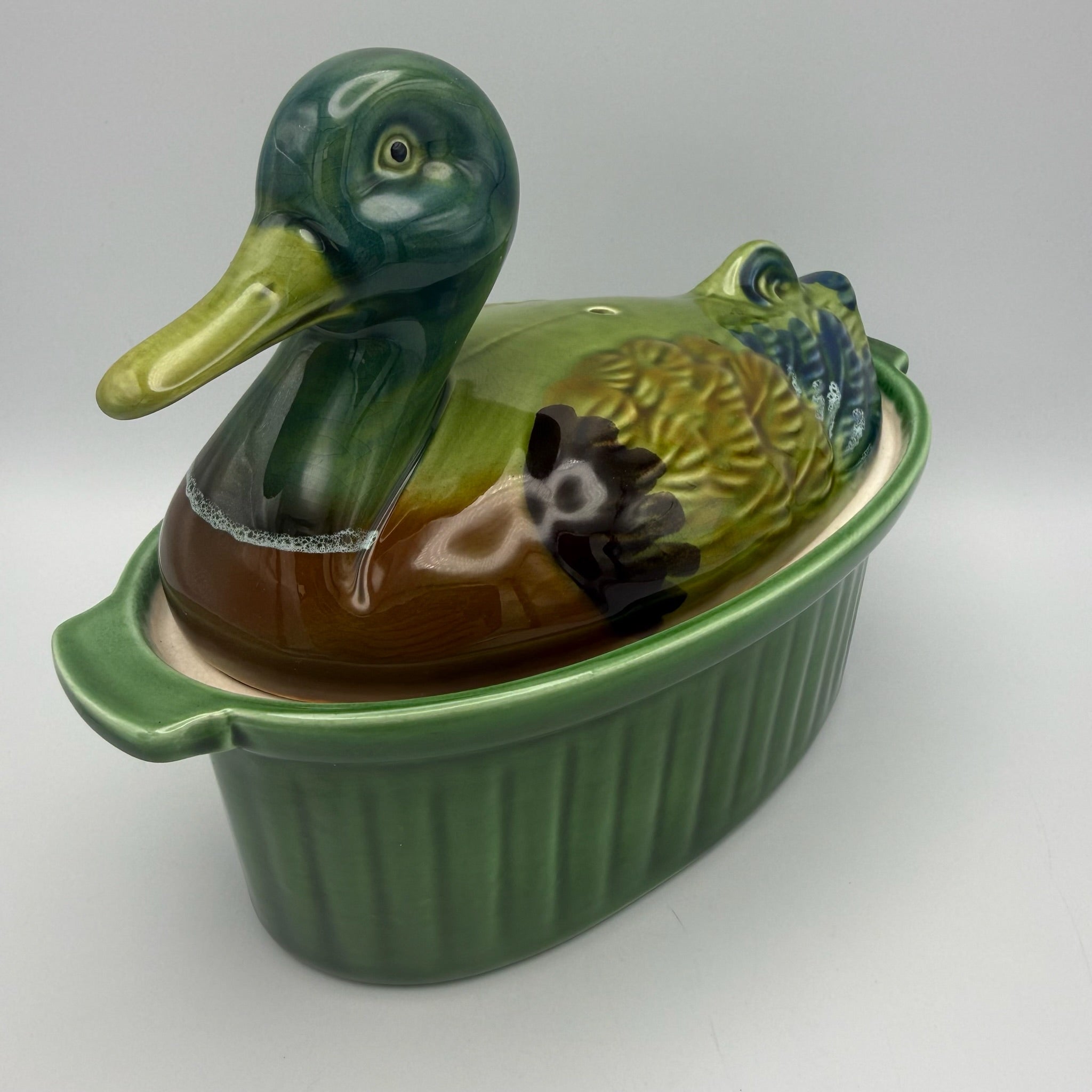 2er Set Frz. Ur-Pastetenformen 1950er I Ente & Fasan Terre a Feu I Unbenutzt Showroom Ansbach