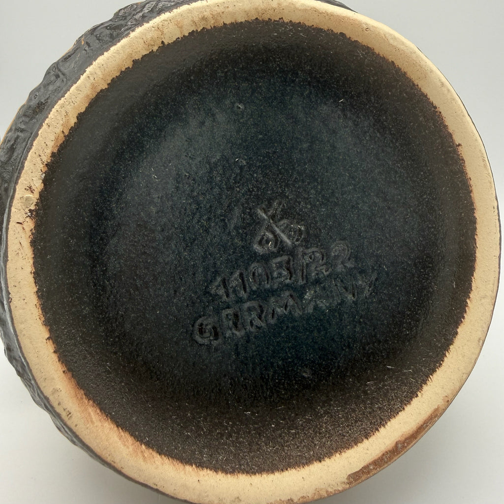 Dümler & Breiden Fat Lava Vase 1105-22 I Kordel-Dekor Braun Beige Schwarz I WGP Kunstkeramik Mid-Century ca. 1970 Dümler & Breiden