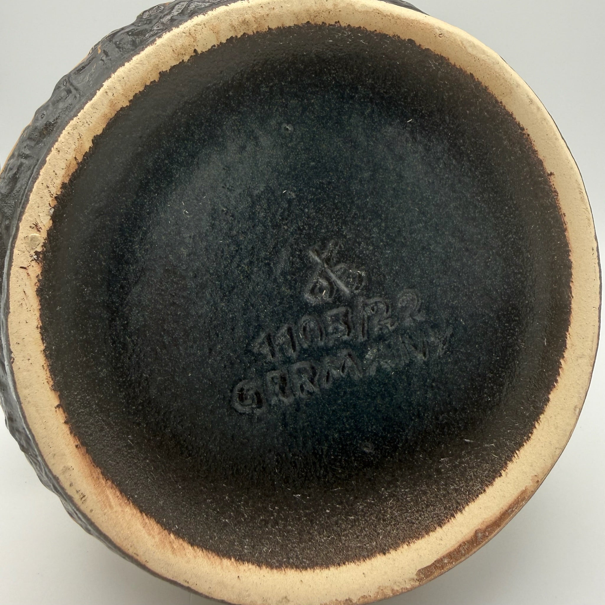 Dümler & Breiden Fat Lava Vase 1105-22 I Kordel-Dekor Braun Beige Schwarz I WGP Kunstkeramik Mid-Century ca. 1970 Dümler & Breiden