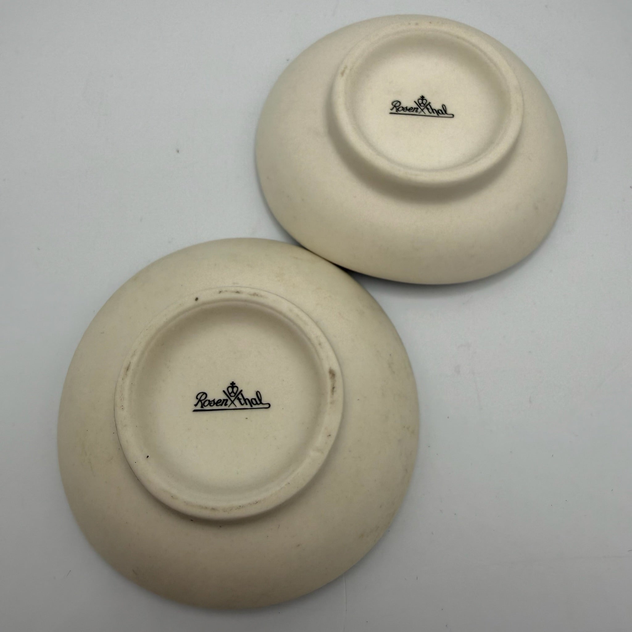 Paar Rosenthal Studio-Linie Schälchen I Serie Struktur I Biskuitporzellan Teilglasiert I 70er 80er I 8,2 cm Rosenthal
