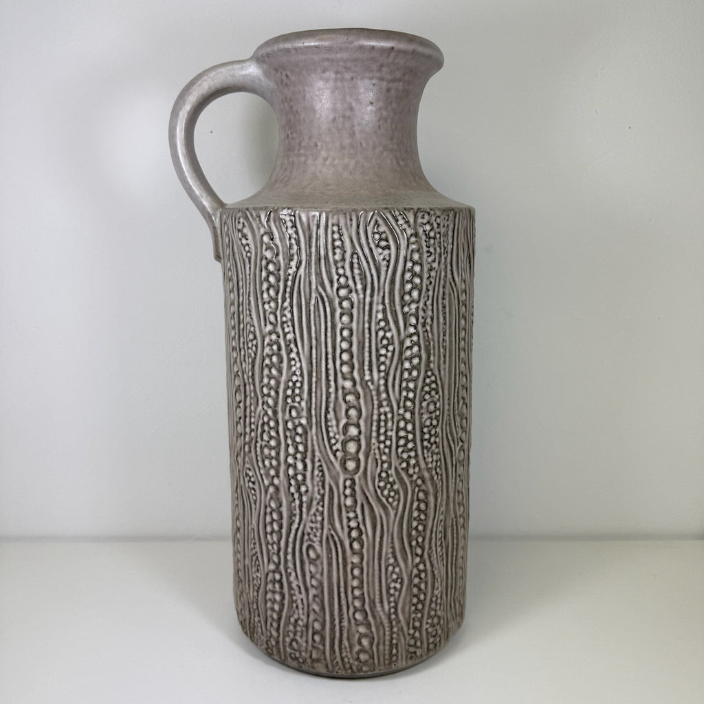 XL Carstens Tönnieshof Bodenvase 45 cm I Modell 7652-45 I Brutalismus Relief Vase Beige Grau 1970er West German Pottery I Makellos Carstens Tönnieshof