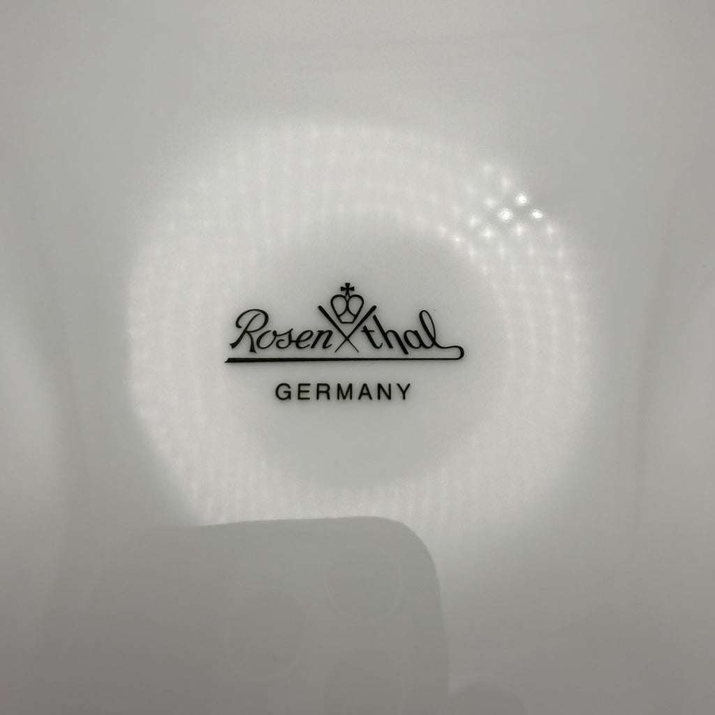Rosenthal Germany quadratischer Teller 22 cm Golddekor Gitterdekor Porzellan Showroom Ansbach