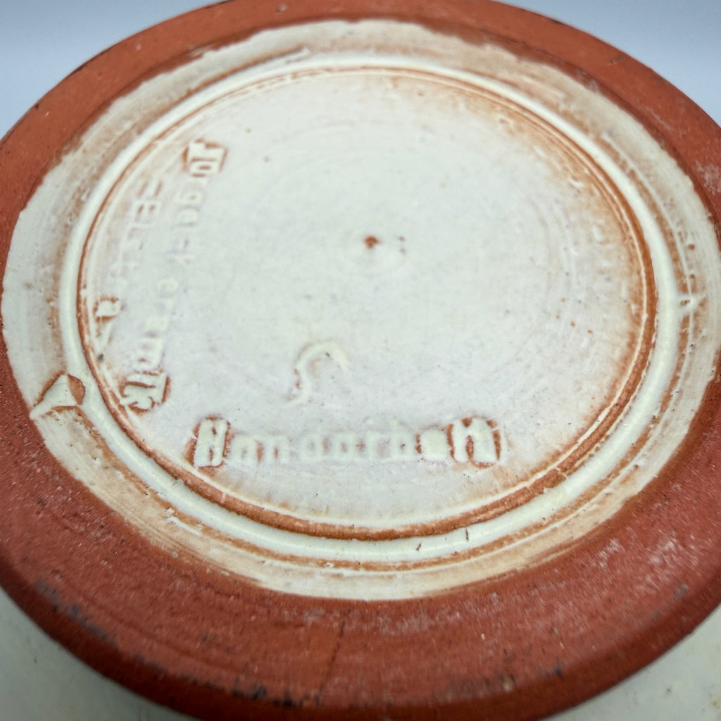 Jürgel Keramik Elstra Studio-Vase I Rillenhals Creme Braun I DDR Kunsthandwerk 1970er I Boho Vintage 19,3 cm Jürgel Keramik