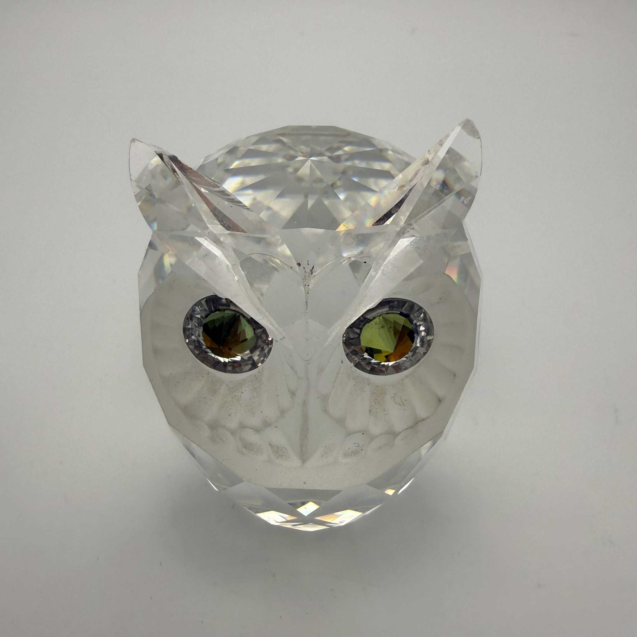 Swarovski Kristall Figur Große Eule Schwanenmarke Max Schreck Top Zustand Swarovski