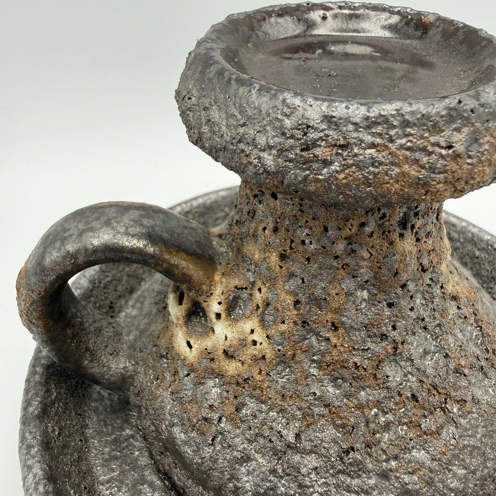 Jopeko Brutalist Keramik Kerzenständer I Kammerleuchter Fat Lava 1970er I West Germany Vintage I 13,5 cm Jopeko