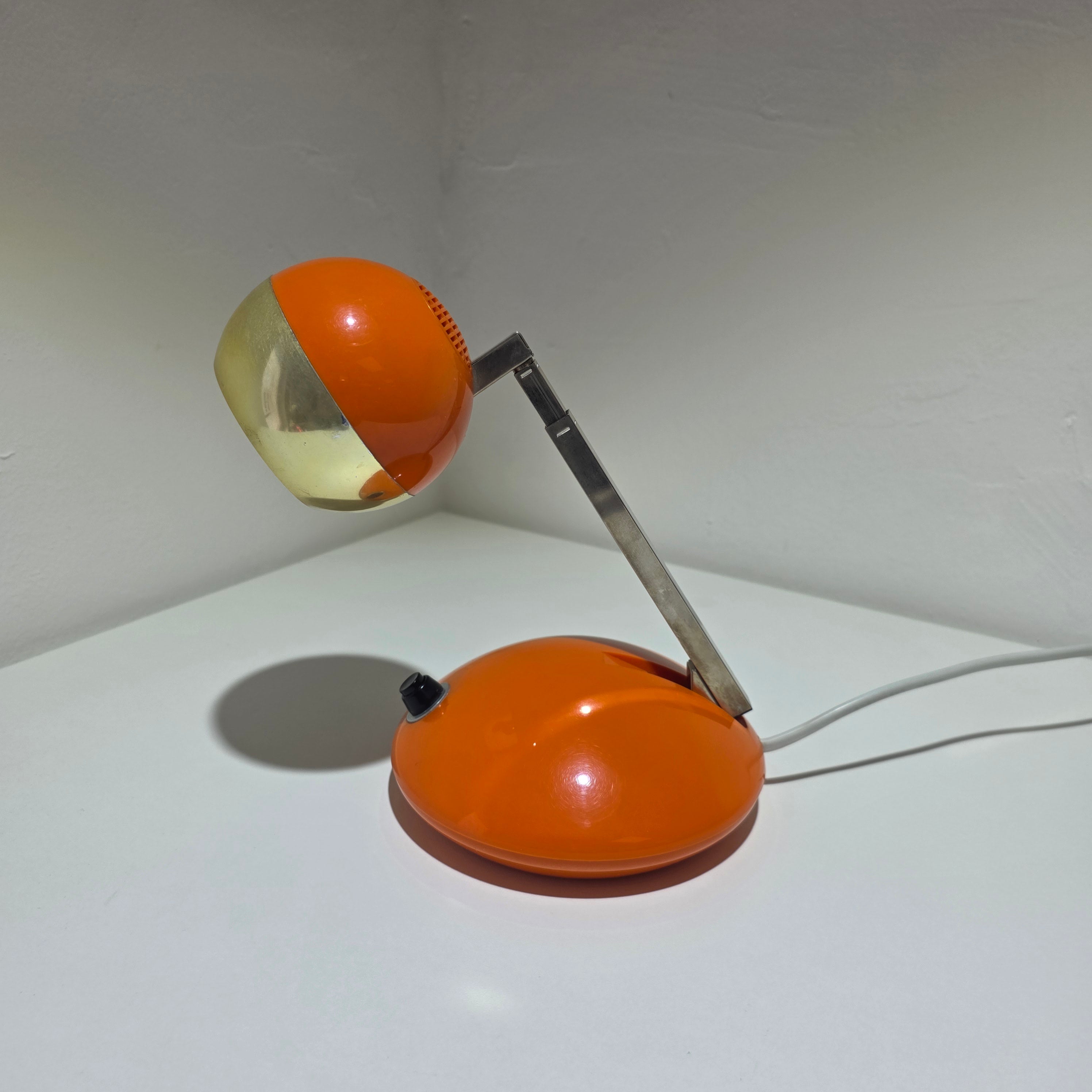 Eichhoff Werke E 3371 Teleskoplampe Orange Space Age Tischlampe 60er 70er Showroom Ansbach