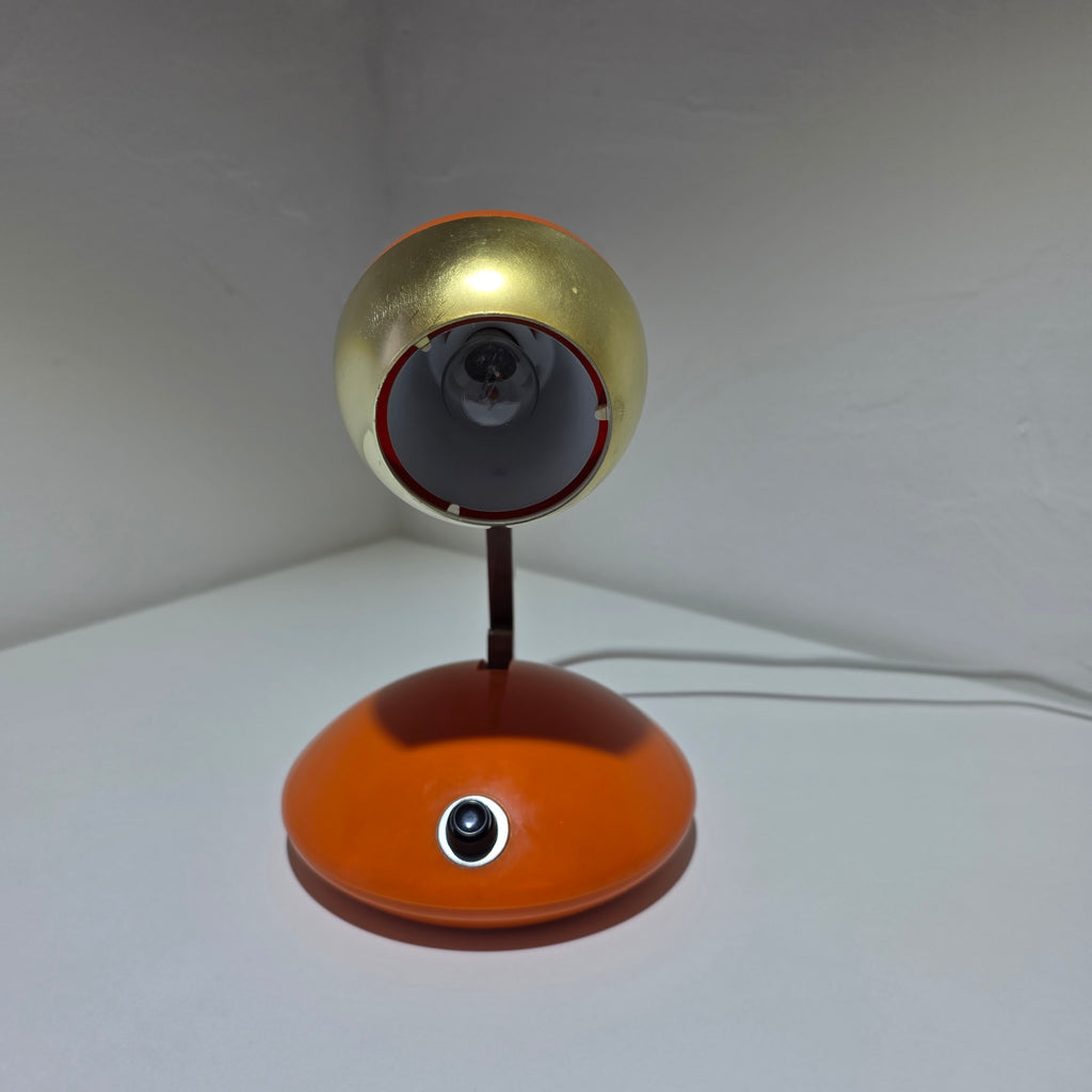 Eichhoff Werke E 3371 Teleskoplampe Orange Space Age Tischlampe 60er 70er Showroom Ansbach