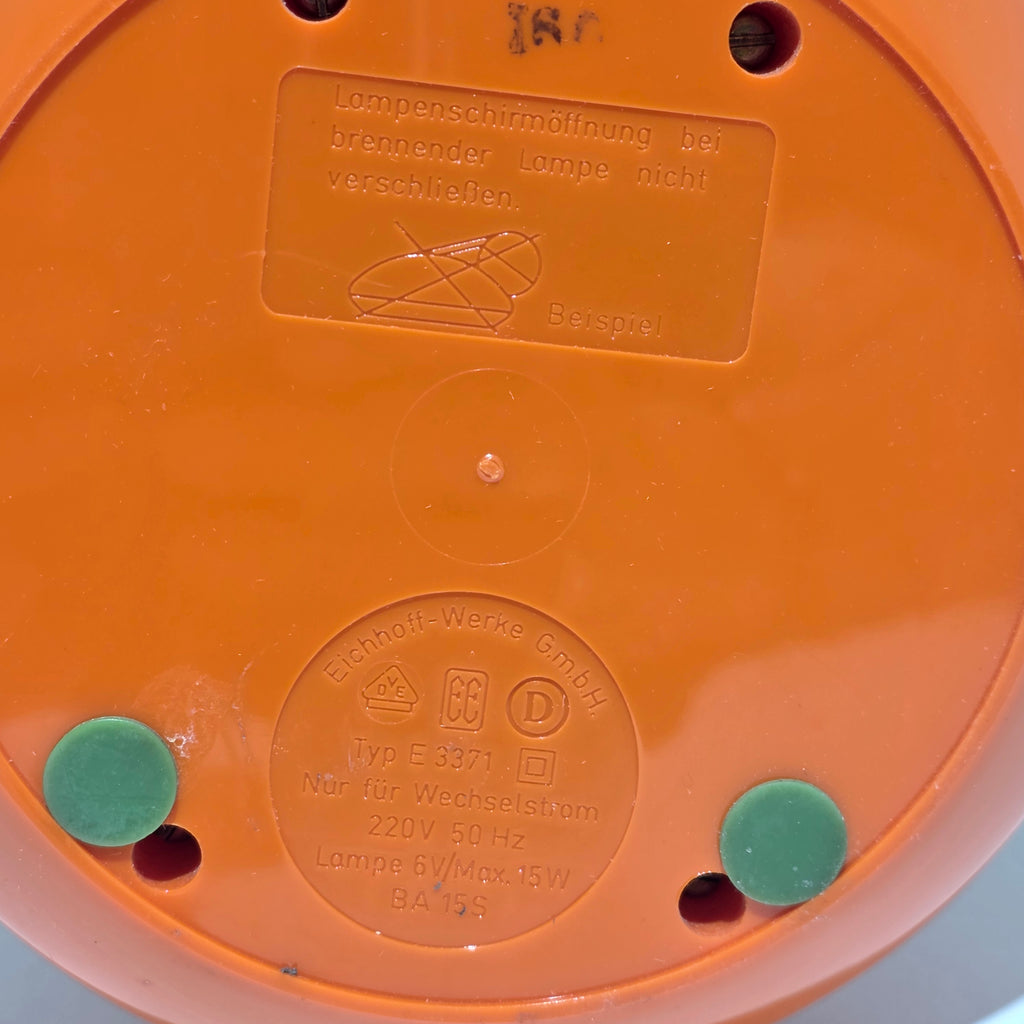 Eichhoff Werke E 3371 Teleskoplampe Orange Space Age Tischlampe 60er 70er Showroom Ansbach