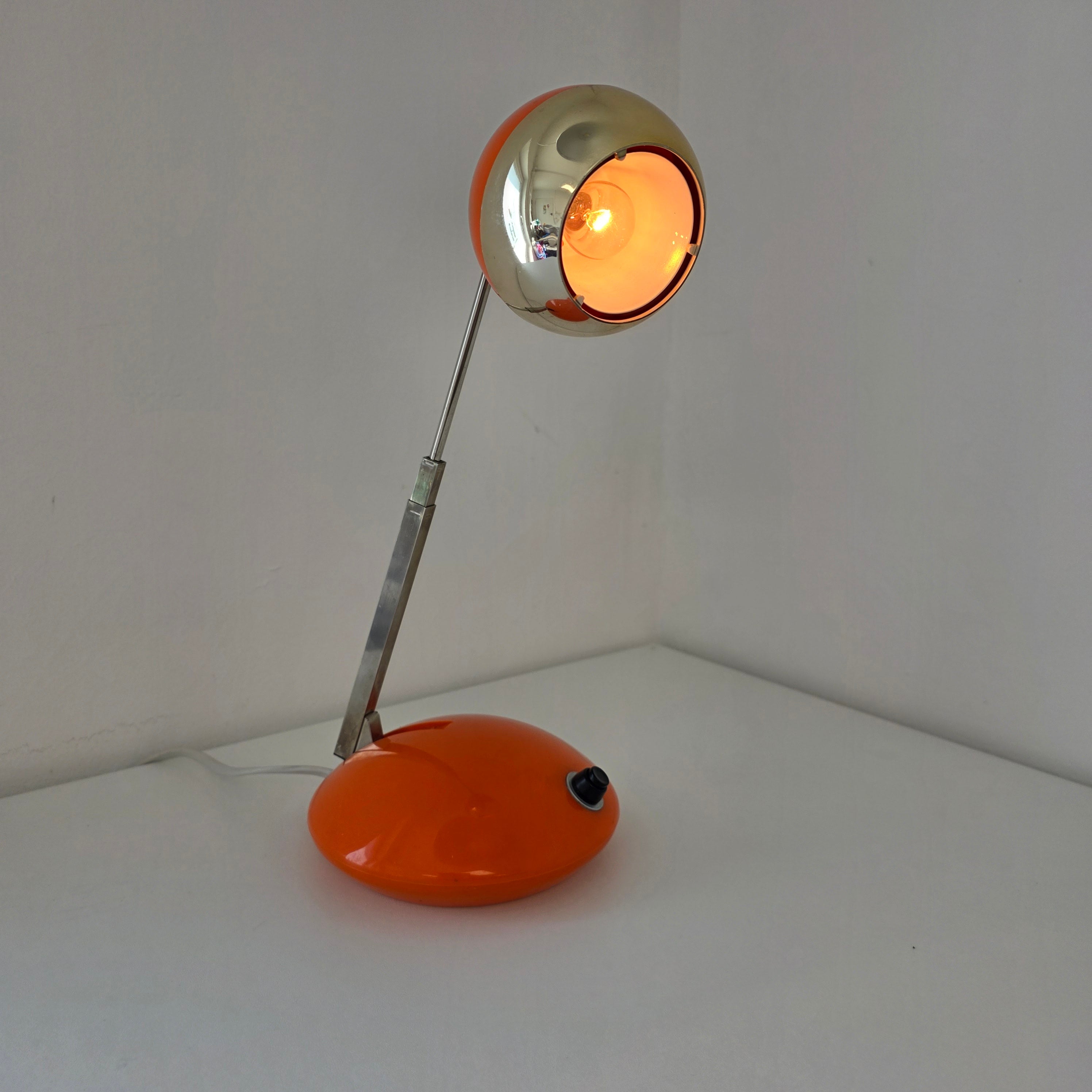 Eichhoff Werke E 3371 Teleskoplampe Orange Space Age Tischlampe 60er 70er Showroom Ansbach