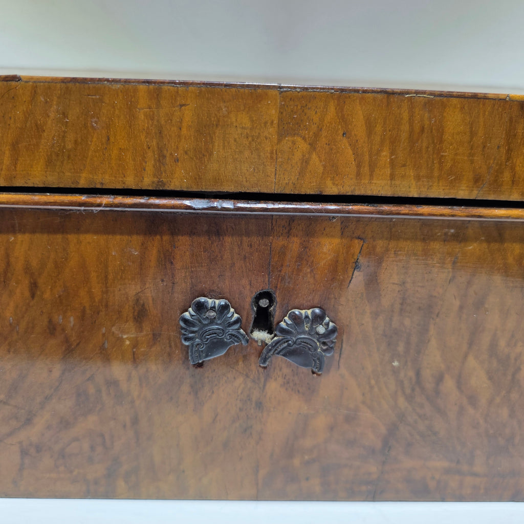 Antike Nähschatulle Holz Kassette um 1880 mit Einsatz Inschrift Schmuckkästchen Showroom Ansbach