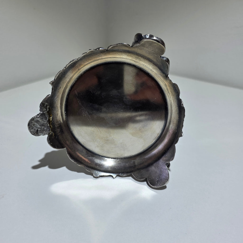 WMF Jugendstil Flaschenhalter versilbert I/O as Art Nouveau Weinlaub um 1900 Showroom Ansbach