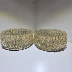 2x Glashütte Limburg 665 Deckenleuchte Wandleuchte Bubble Glas 70er E27 Vintage