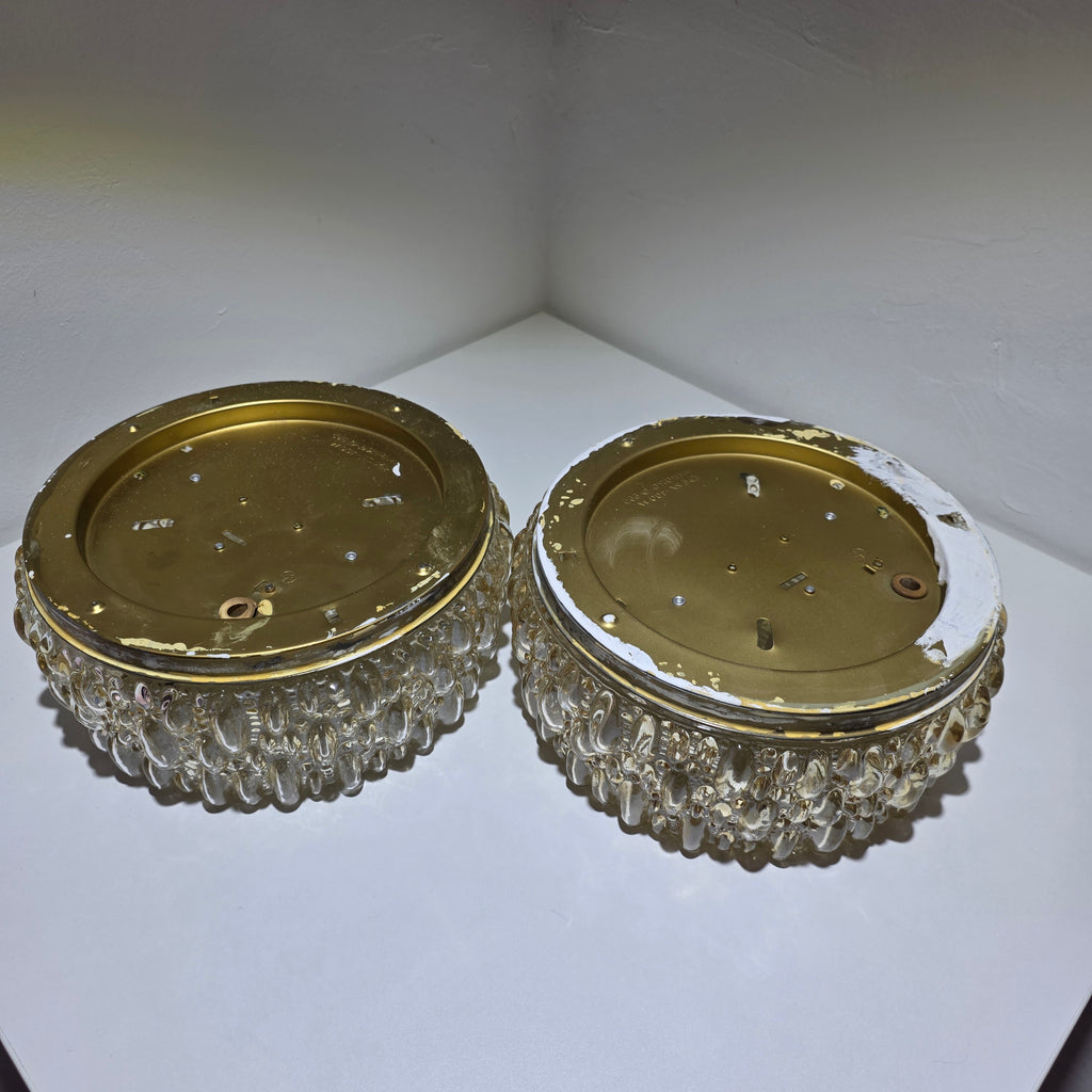 2x Glashütte Limburg 665 Deckenleuchte Wandleuchte Bubble Glas 70er E27 Vintage Showroom Ansbach