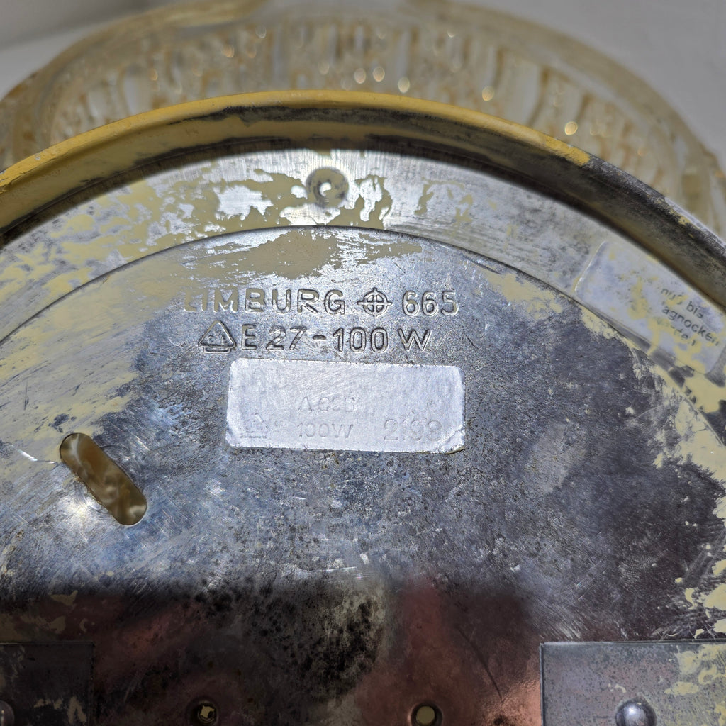 2x Glashütte Limburg 665 Deckenleuchte Wandleuchte Bubble Glas 70er E27 Vintage Showroom Ansbach