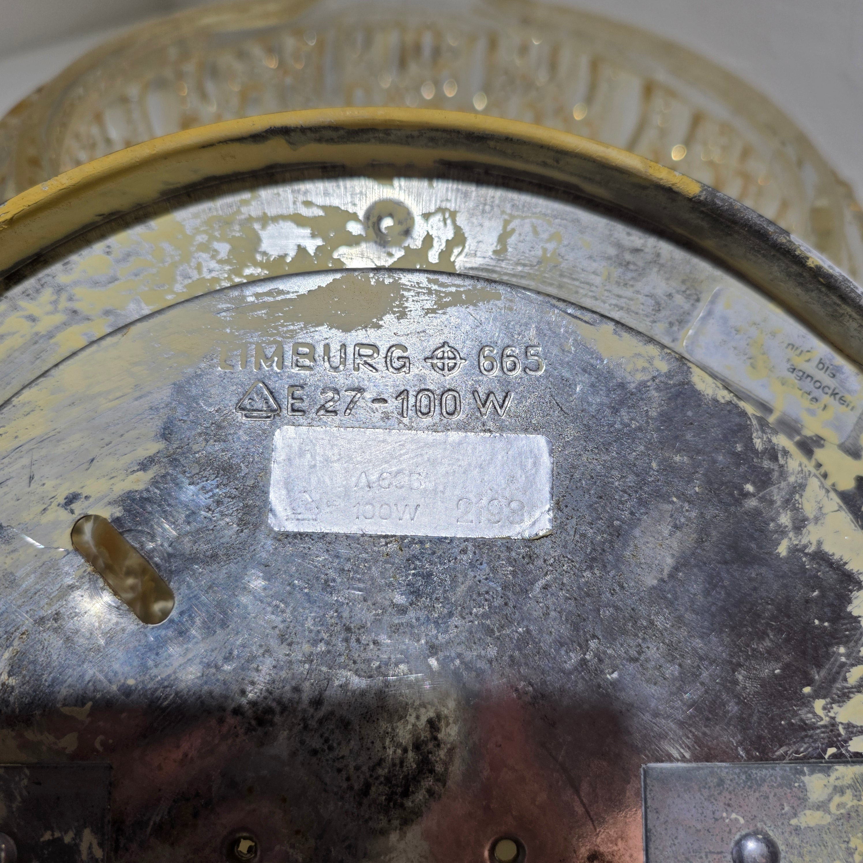 2x Glashütte Limburg 665 Deckenleuchte Wandleuchte Bubble Glas 70er E27 Vintage Showroom Ansbach