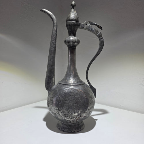 Antike Kadschar Kanne um 1840 I Persisch Osmanisch Kupfer versilbert Handarbeit Showroom Ansbach