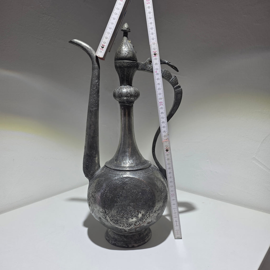 Antike Kadschar Kanne um 1840 I Persisch Osmanisch Kupfer versilbert Handarbeit Showroom Ansbach