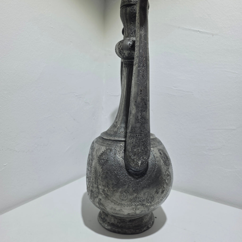 Antike Kadschar Kanne um 1840 I Persisch Osmanisch Kupfer versilbert Handarbeit Showroom Ansbach