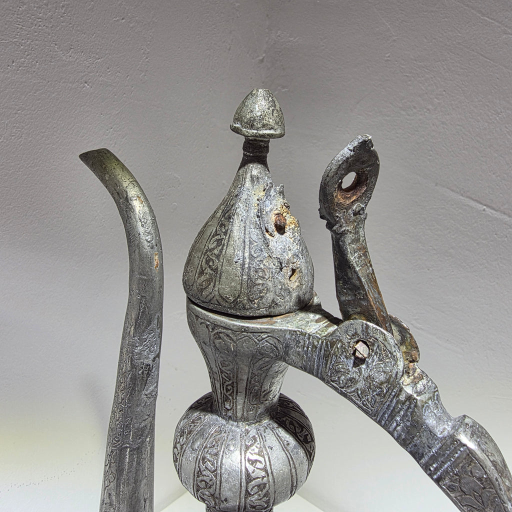 Antike Kadschar Kanne um 1840 I Persisch Osmanisch Kupfer versilbert Handarbeit Showroom Ansbach