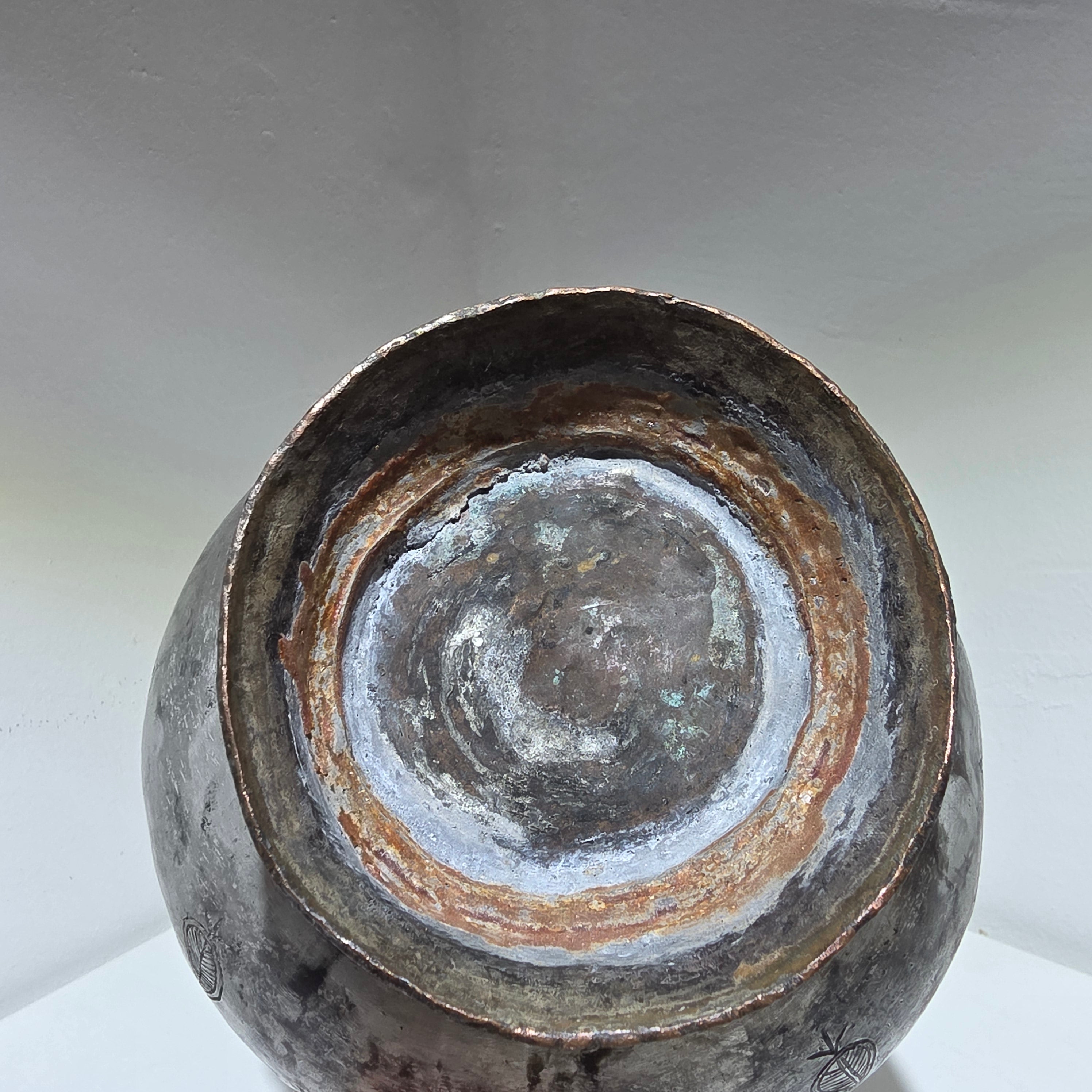Antike Kadschar Kanne um 1840 I Persisch Osmanisch Kupfer versilbert Handarbeit Showroom Ansbach