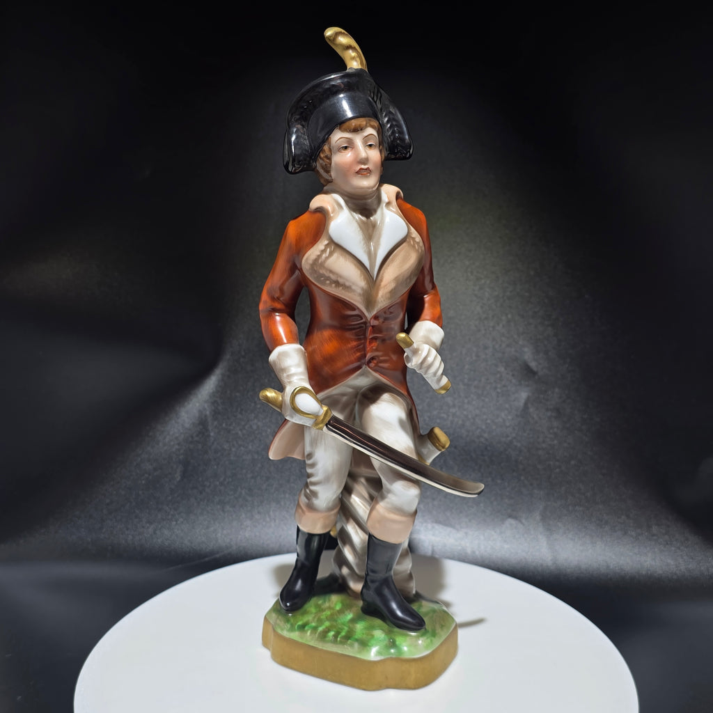 Ernst Bohne & Söhne Rudolstadt zugeschrieben I Napoleon Offizier I Porzellanfigur 27,5 cm Showroom Ansbach