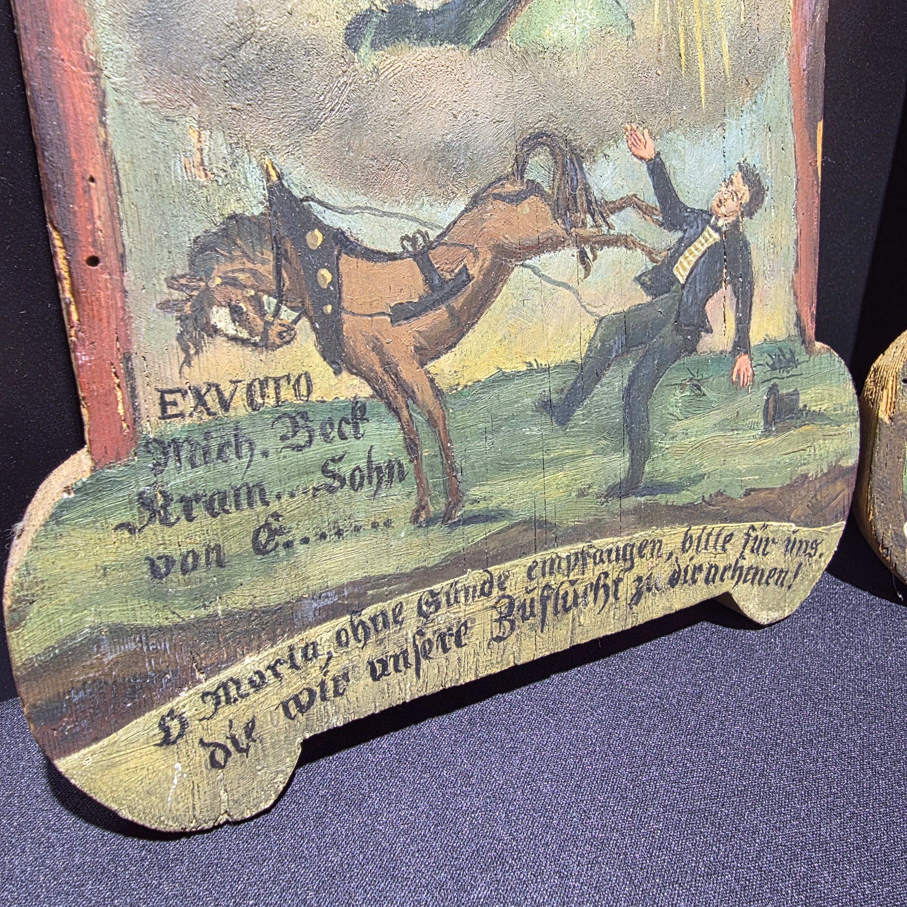 Antikes Ex Voto Paar 1843 Handgemalt Marienverehrung Votivbilder Bayern Showroom Ansbach
