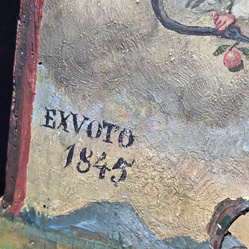 Antikes Ex Voto Paar 1843 Handgemalt Marienverehrung Votivbilder Bayern Showroom Ansbach
