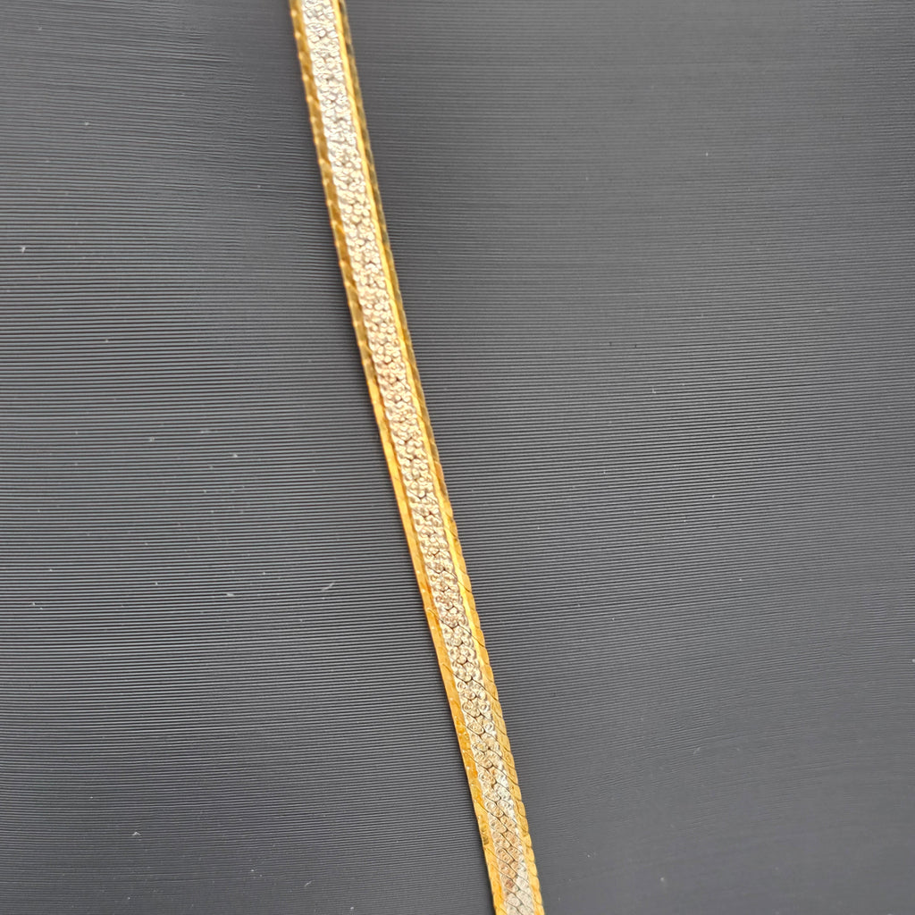 Vintage 925 Silber vergoldet Schmuckset Kette Armband Herringbone 10,58g Showroom Ansbach