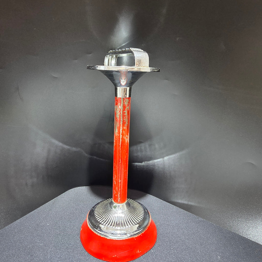 Vintage VINTHE Standaschenbecher England 1950er 1960er Mid Century Chrom Rot Showroom Ansbach