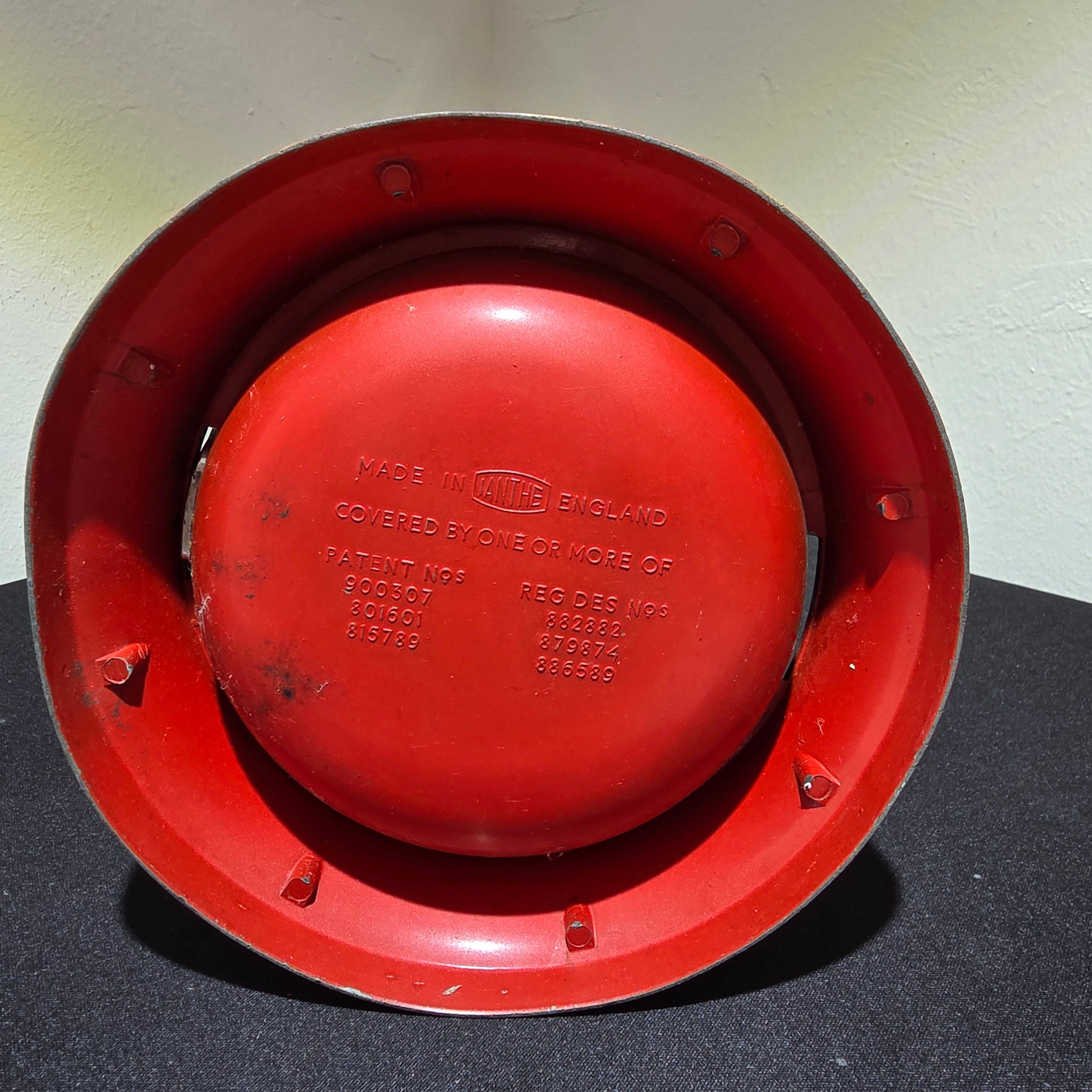 Vintage VINTHE Standaschenbecher England 1950er 1960er Mid Century Chrom Rot Showroom Ansbach