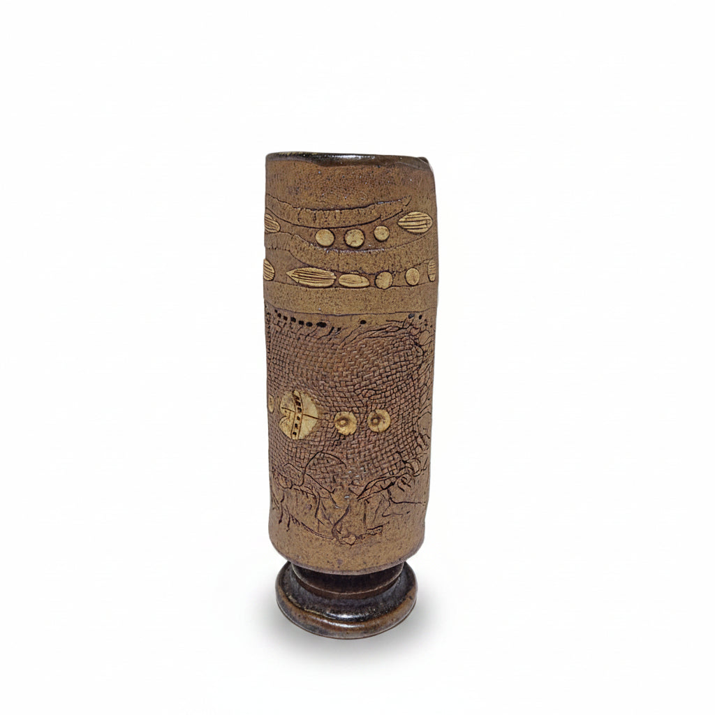 Elly & Wilhelm Kuch Vase Steinzeug Sgraffito Burgthann 15,5 cm Elly und Wilhelm Kuch