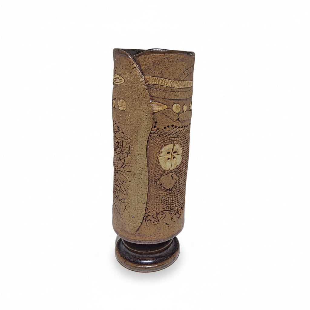 Elly & Wilhelm Kuch Vase Steinzeug Sgraffito Burgthann 15,5 cm Elly und Wilhelm Kuch