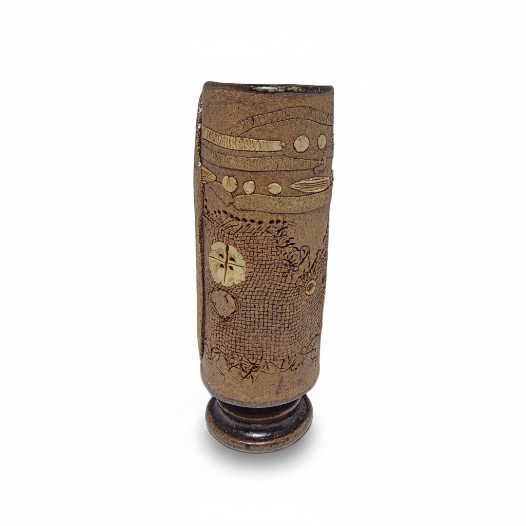 Elly & Wilhelm Kuch Vase Steinzeug Sgraffito Burgthann 15,5 cm Elly und Wilhelm Kuch