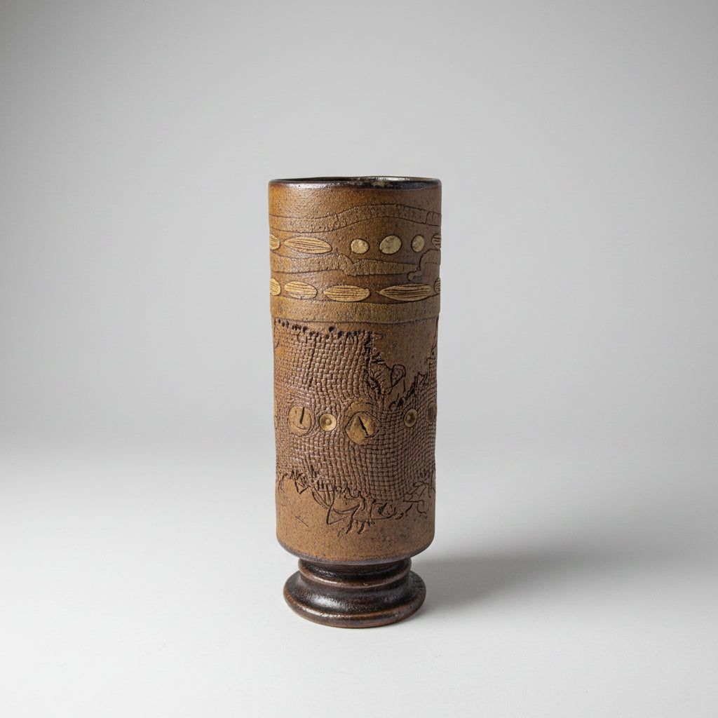 Elly & Wilhelm Kuch Vase Steinzeug Sgraffito Burgthann 15,5 cm Elly und Wilhelm Kuch