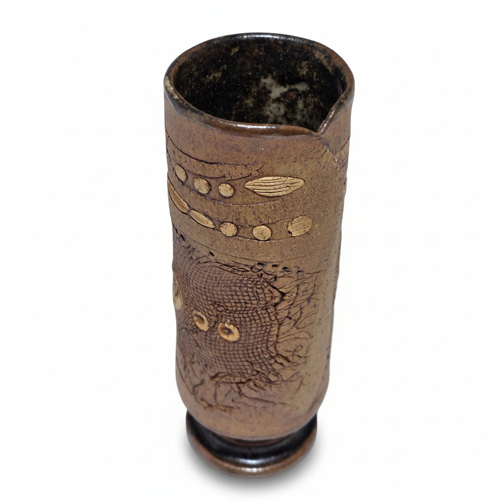 Elly & Wilhelm Kuch Vase Steinzeug Sgraffito Burgthann 15,5 cm Elly und Wilhelm Kuch