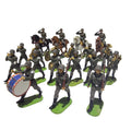 19 Hausser Elastolin Figuren 7 cm – Militärkapelle Musiker Reiter – Original mit Punkt Hausser