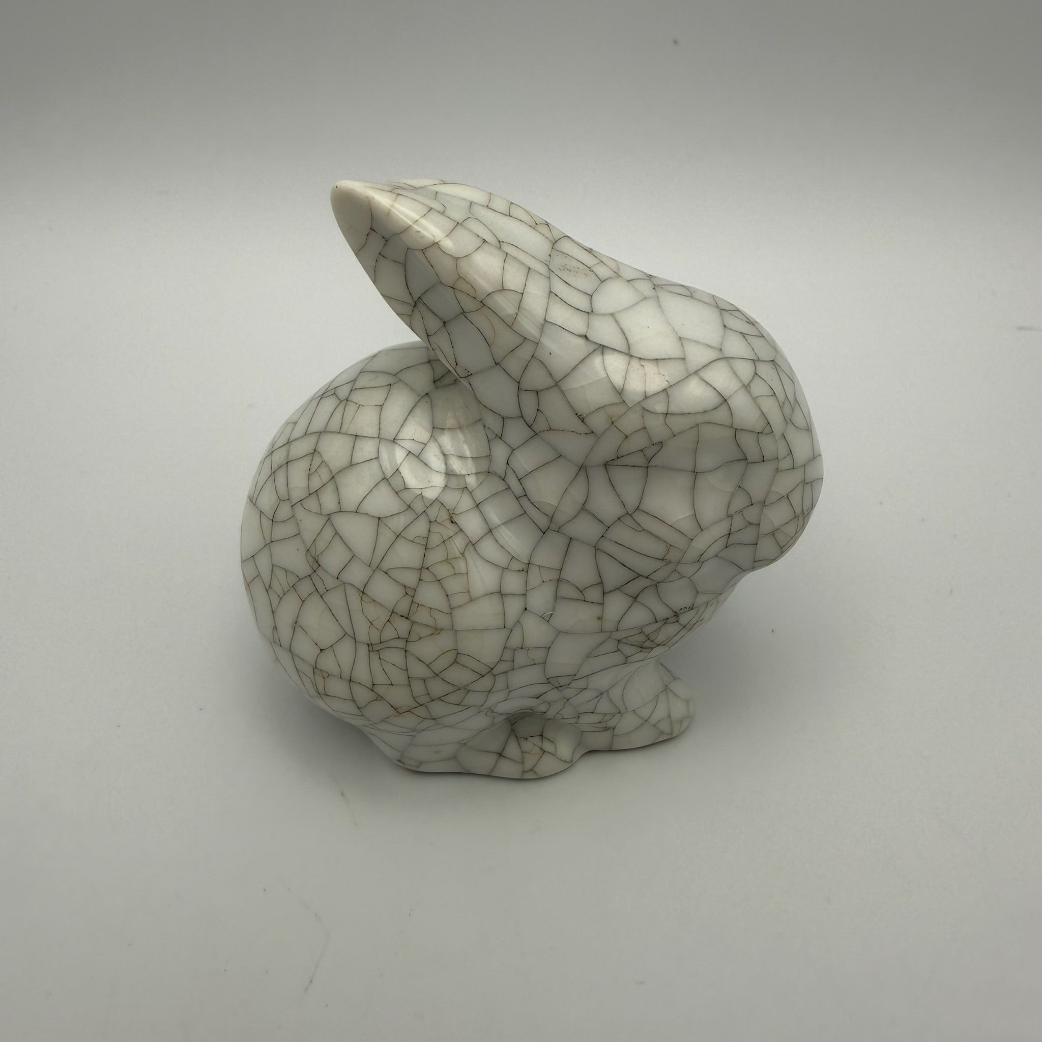 Lichte VEB Porzellan Hase I DDR Design I Walter Bosse Stil I Craquelé I Signiert I 7 cm Lichte VEB