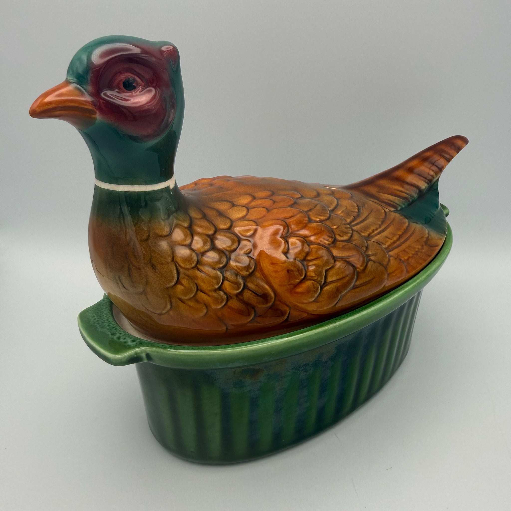 2er Set Frz. Ur-Pastetenformen 1950er I Ente & Fasan Terre a Feu I Unbenutzt Showroom Ansbach