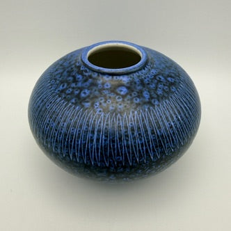 Thoms Keramik Vase Blau Signiert Studio Keramik Mid Century 8,5 cm Thoms Keramik