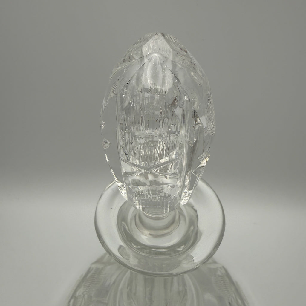 Schwere Vintage Glas Karaffe mit Kugelverschluss Flache Form Eisboden 25cm 1088g Showroom Ansbach