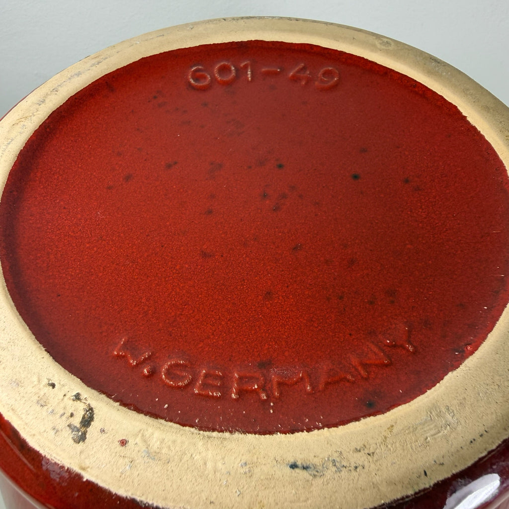 XL Scheurich Fat Lava Bodenvase 601-49 I West Germany I 49 cm I Keramikvase Rot Braun Scheurich