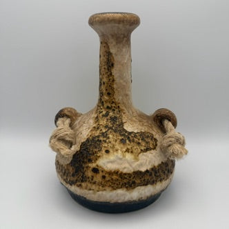 Dümler & Breiden Fat Lava Vase 1105-22 I Kordel-Dekor Braun Beige Schwarz I WGP Kunstkeramik Mid-Century ca. 1970 Dümler & Breiden