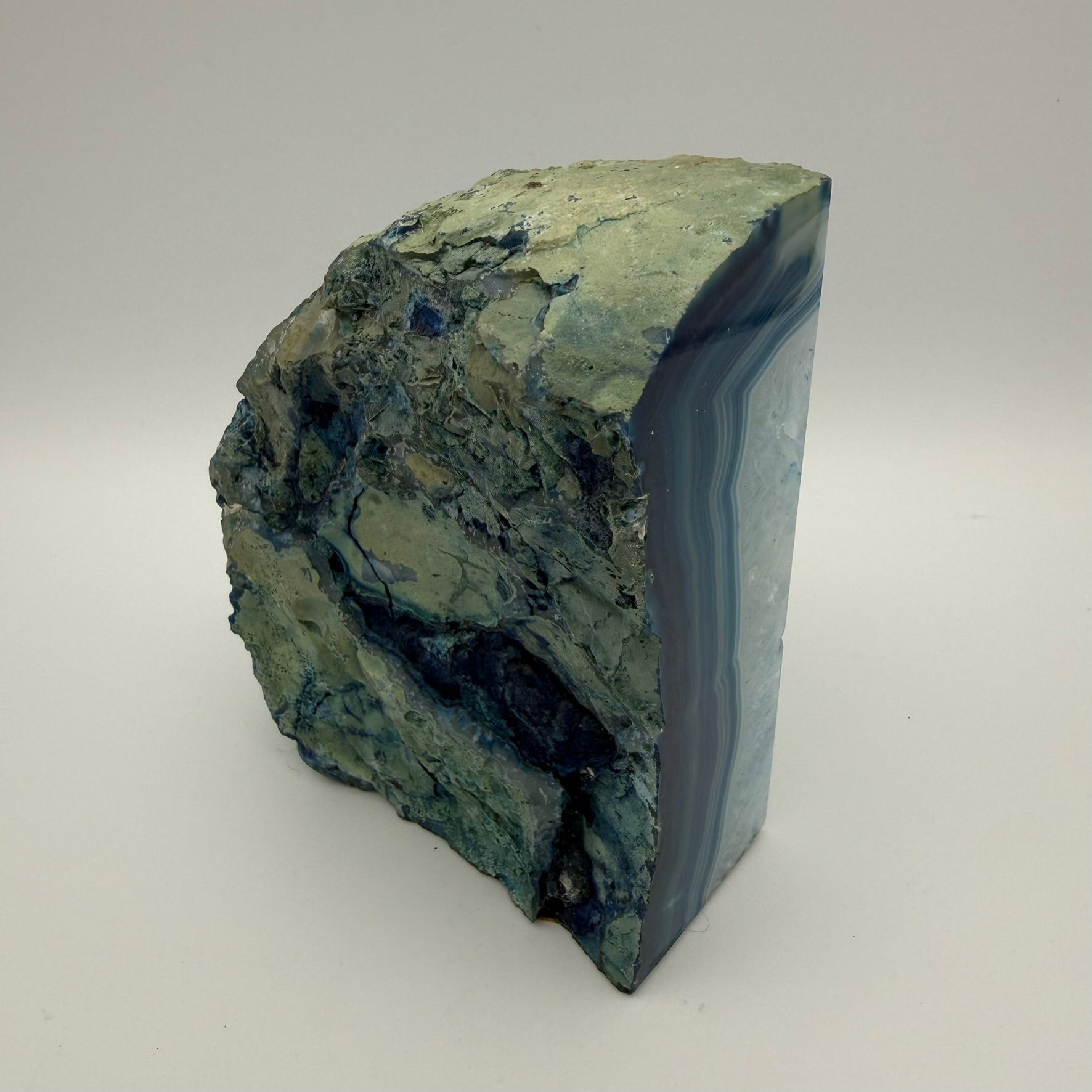 Große Achat Geode I Amethyst Kristall Zentrum I Poliertes Paar I Naturobjekt I 1 kg Showroom Ansbach